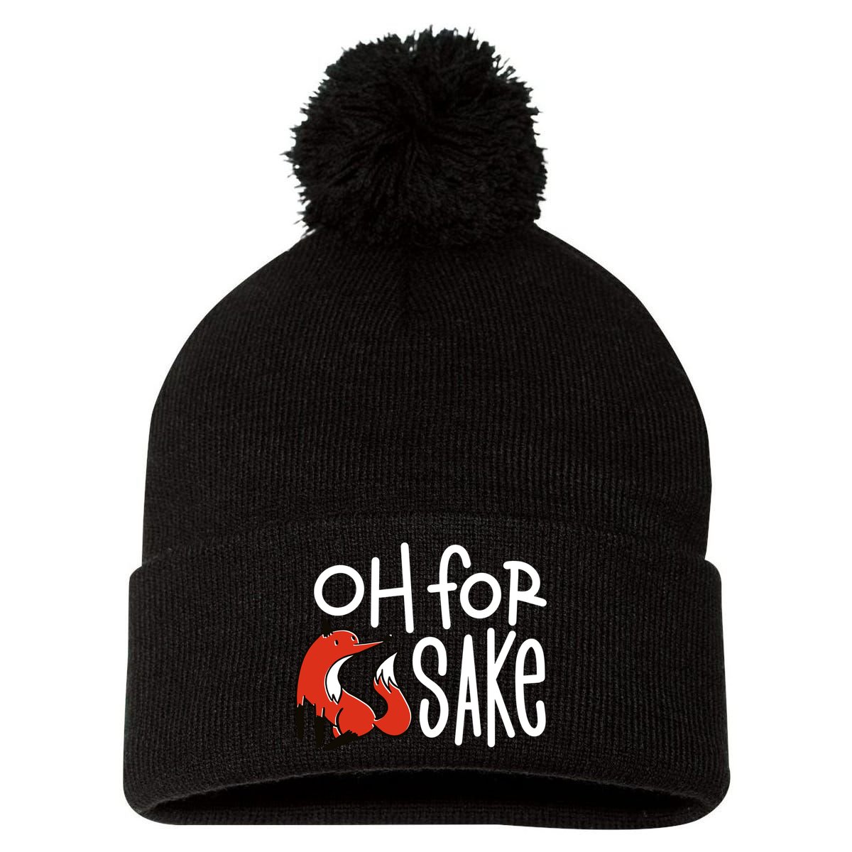 Oh For Fox Sake Pom Pom 12in Knit Beanie