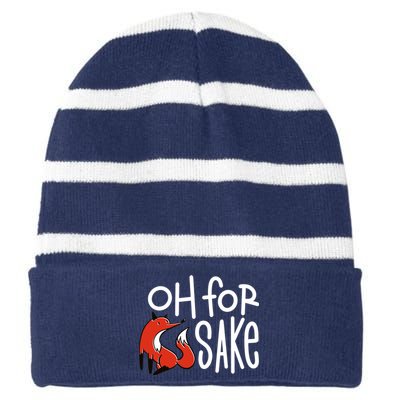 Oh For Fox Sake Striped Beanie with Solid Band