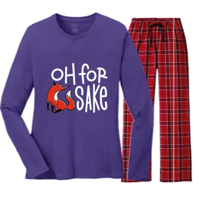 Oh For Fox Sake Women's Long Sleeve Flannel Pajama Set 