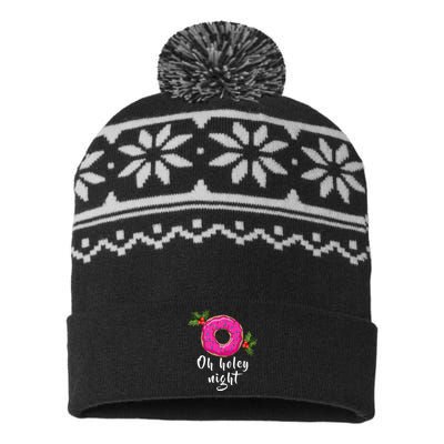 Oh Holey Night Donut USA-Made Snowflake Beanie