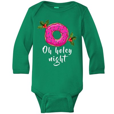 Oh Holey Night Donut Baby Long Sleeve Bodysuit