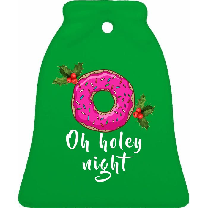 Oh Holey Night Donut Ceramic Bell Ornament