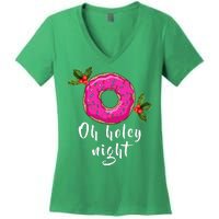 Oh Holey Night Donut Women's V-Neck T-Shirt