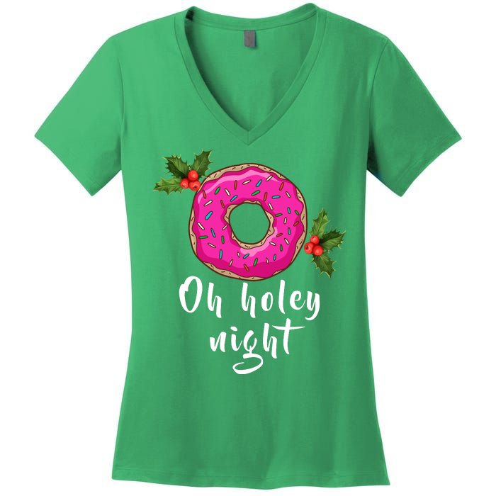 Oh Holey Night Donut Women's V-Neck T-Shirt