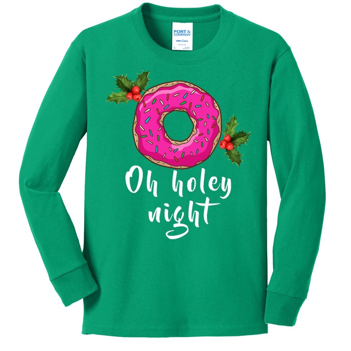 Oh Holey Night Donut Kids Long Sleeve Shirt