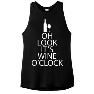 Oh Look it's Wine O'Clock Ladies PosiCharge Tri-Blend Wicking Tank