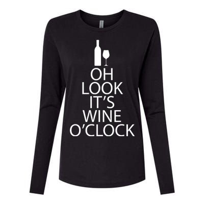 Oh Look it's Wine O'Clock Womens Cotton Relaxed Long Sleeve T-Shirt