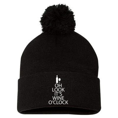 Oh Look it's Wine O'Clock Pom Pom 12in Knit Beanie