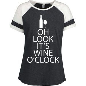 Oh Look it's Wine O'Clock Enza Ladies Jersey Colorblock Tee