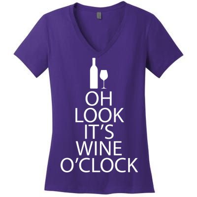 Oh Look it's Wine O'Clock Women's V-Neck T-Shirt