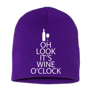 Oh Look it's Wine O'Clock Short Acrylic Beanie