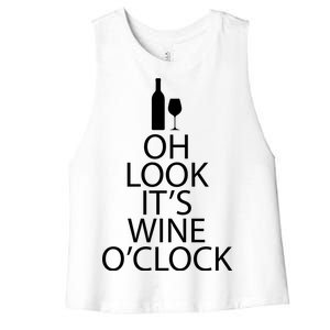 Oh Look it's Wine O'Clock Women's Racerback Cropped Tank