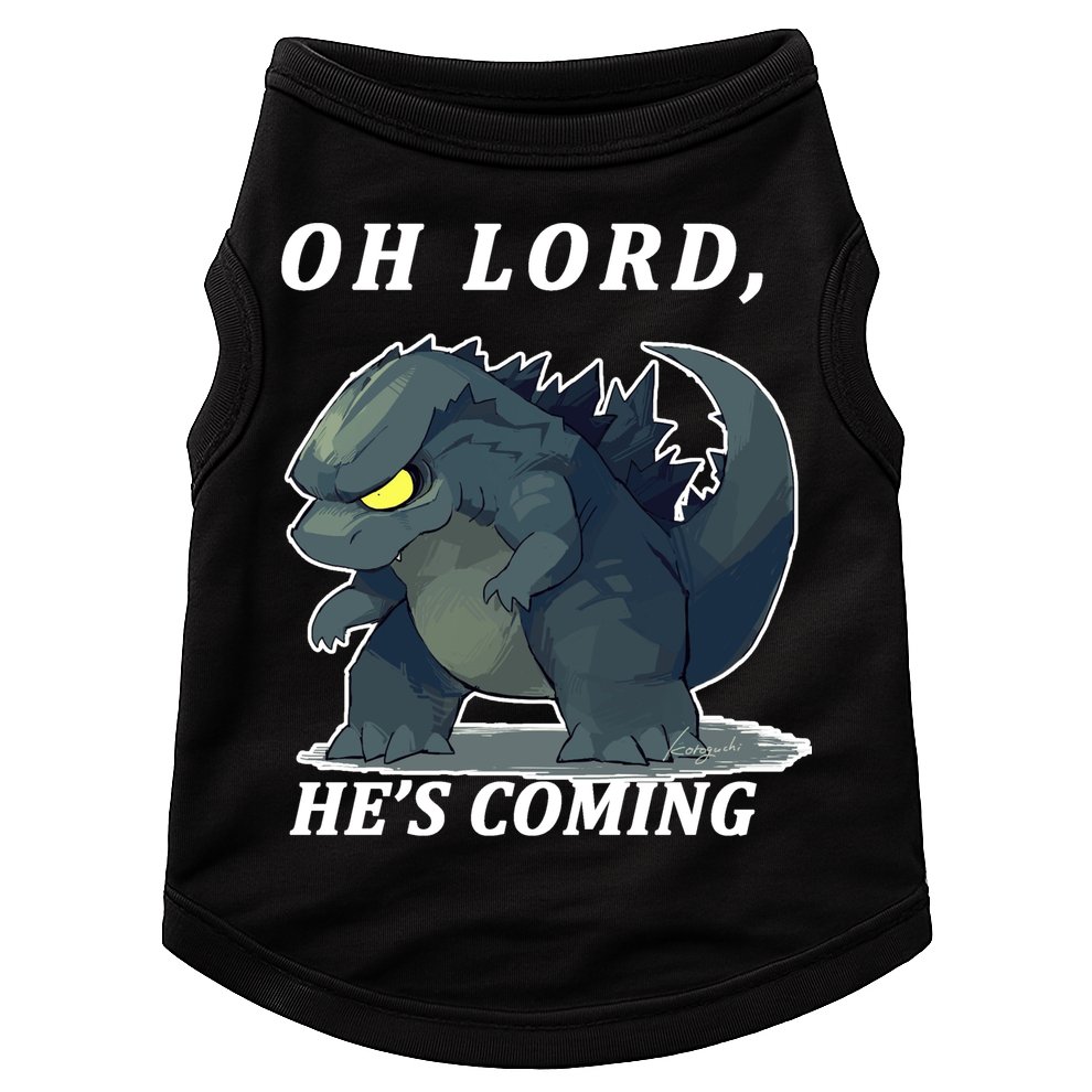 Oh Lord He's Coming Funny Monster Doggie Tank