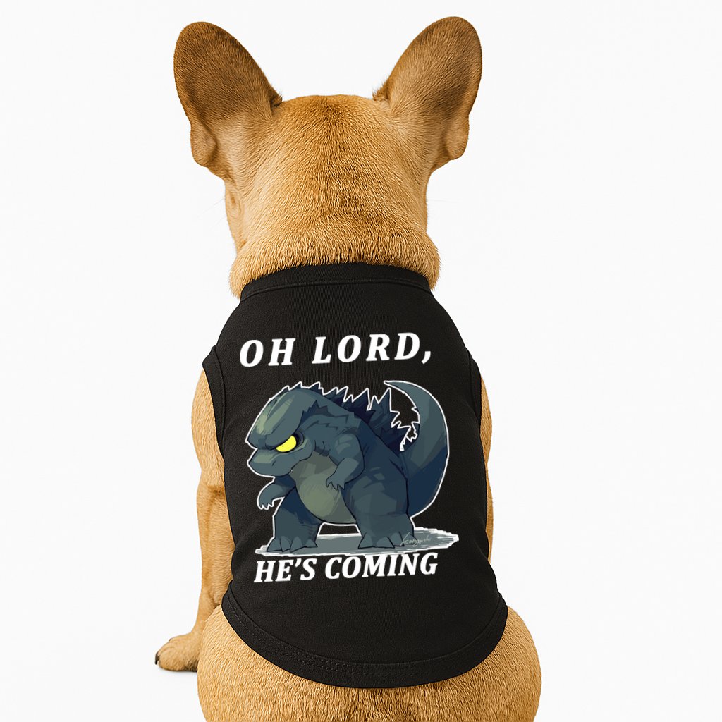 Oh Lord He's Coming Funny Monster Doggie Tank