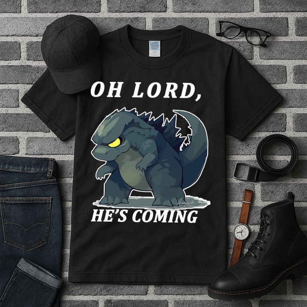 Oh Lord He's Coming Funny Monster Tall T-Shirt