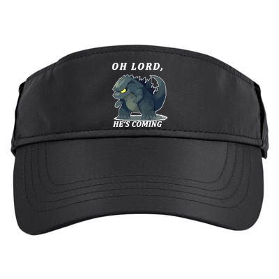 Oh Lord He's Coming Funny Monster Adult Drive Performance Visor