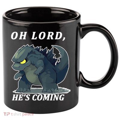 Oh Lord He's Coming Funny Monster 11oz C Handle Ceramic Mug