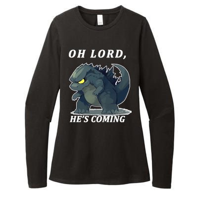 Oh Lord He's Coming Funny Monster Womens CVC Long Sleeve Shirt