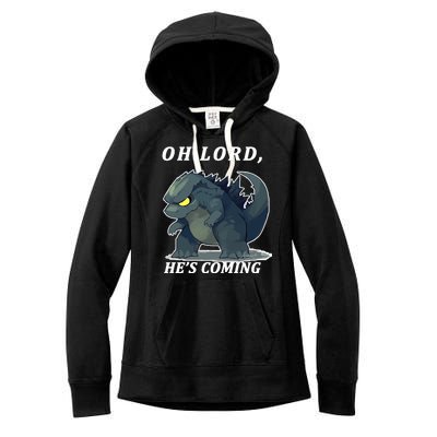 Oh Lord He's Coming Funny Monster Women's Fleece Hoodie