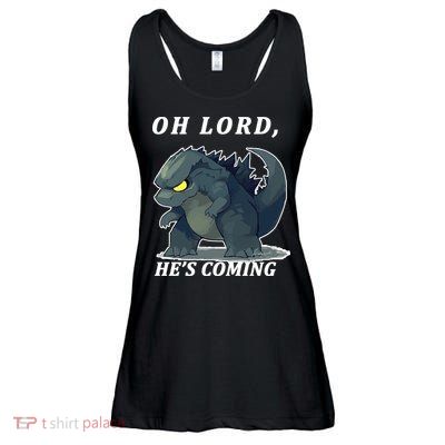 Oh Lord He's Coming Funny Monster Ladies Essential Flowy Tank