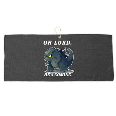 Oh Lord He's Coming Funny Monster Large Microfiber Waffle Golf Towel