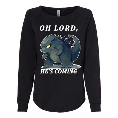 Oh Lord He's Coming Funny Monster Womens California Wash Sweatshirt