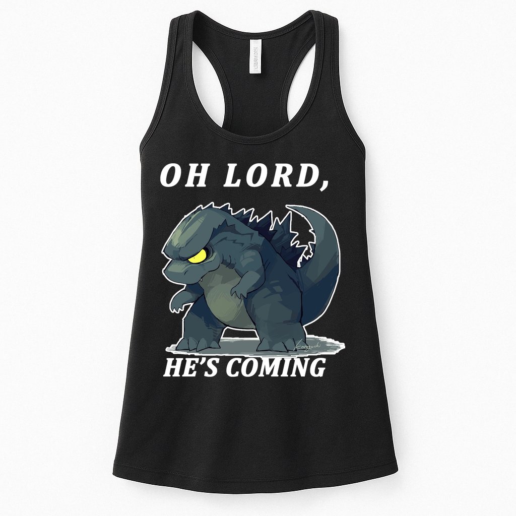 Oh Lord He's Coming Funny Monster Womens Tank Top