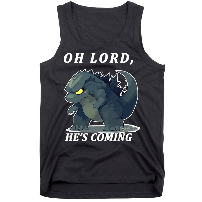 Oh Lord He's Coming Funny Monster Tank Top
