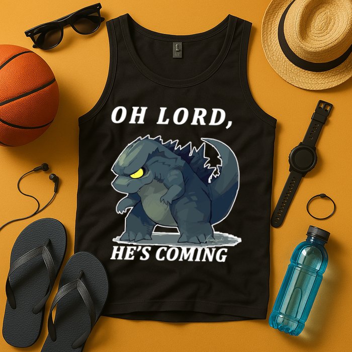 Oh Lord He's Coming Funny Monster Tank Top