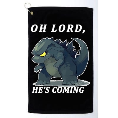 Oh Lord He's Coming Funny Monster Golf Towel