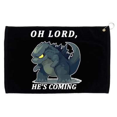 Oh Lord He's Coming Funny Monster Grommeted Golf Towel