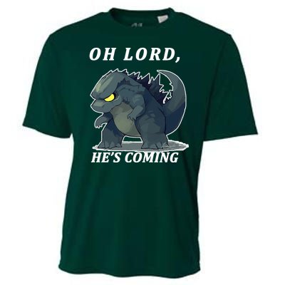 Oh Lord He's Coming Funny Monster Cooling Performance Crew T-Shirt