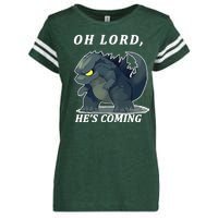 Oh Lord He's Coming Funny Monster Enza Ladies Jersey Football T-Shirt