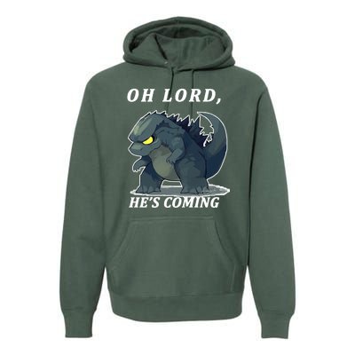 Oh Lord He's Coming Funny Monster Premium Hoodie