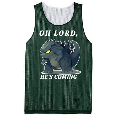 Oh Lord He's Coming Funny Monster Mesh Reversible Basketball Jersey Tank