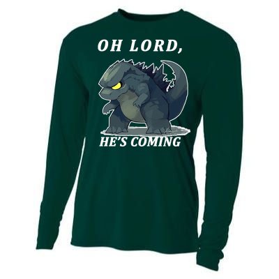 Oh Lord He's Coming Funny Monster Cooling Performance Long Sleeve Crew