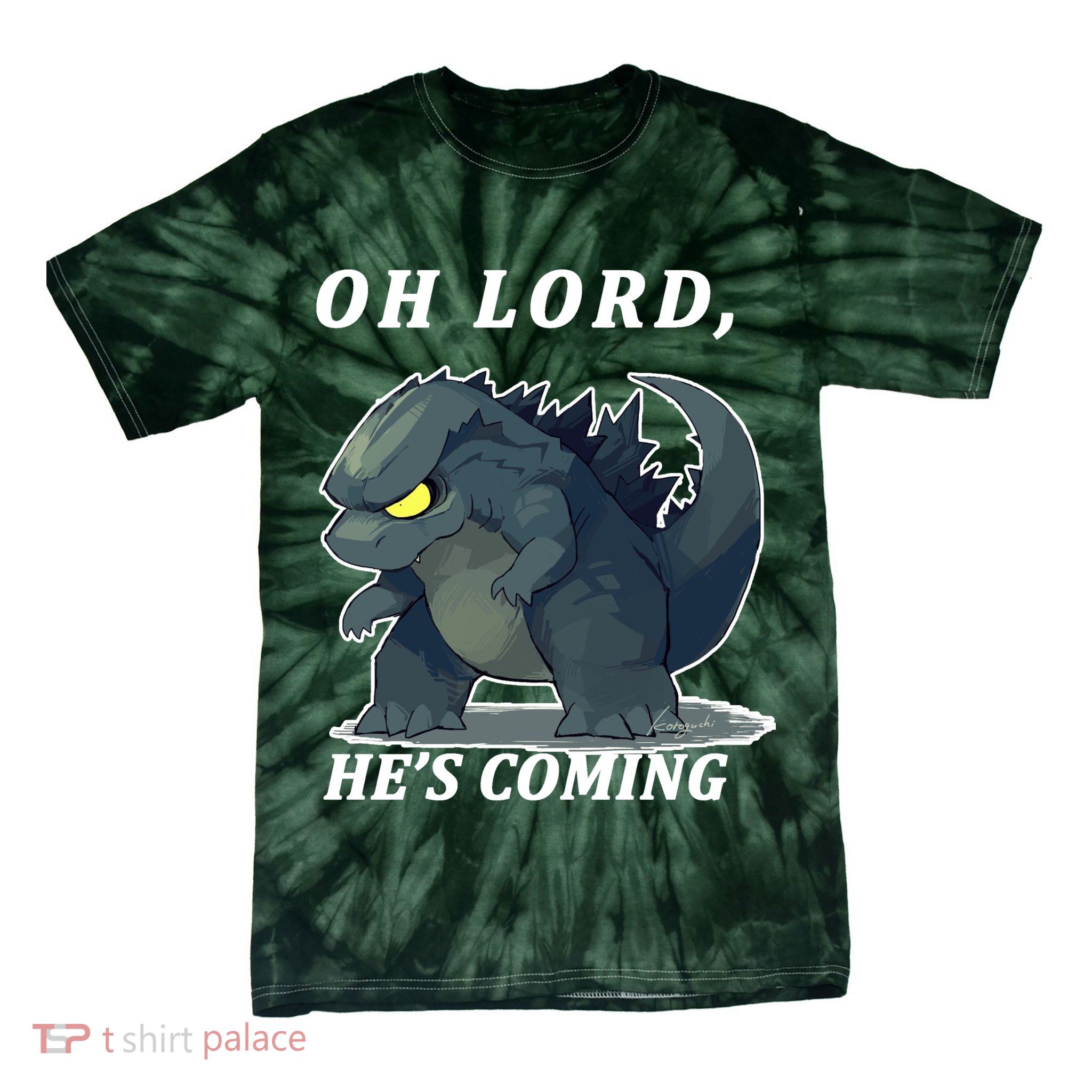 Oh Lord He's Coming Funny Monster Tie-Dye T-Shirt