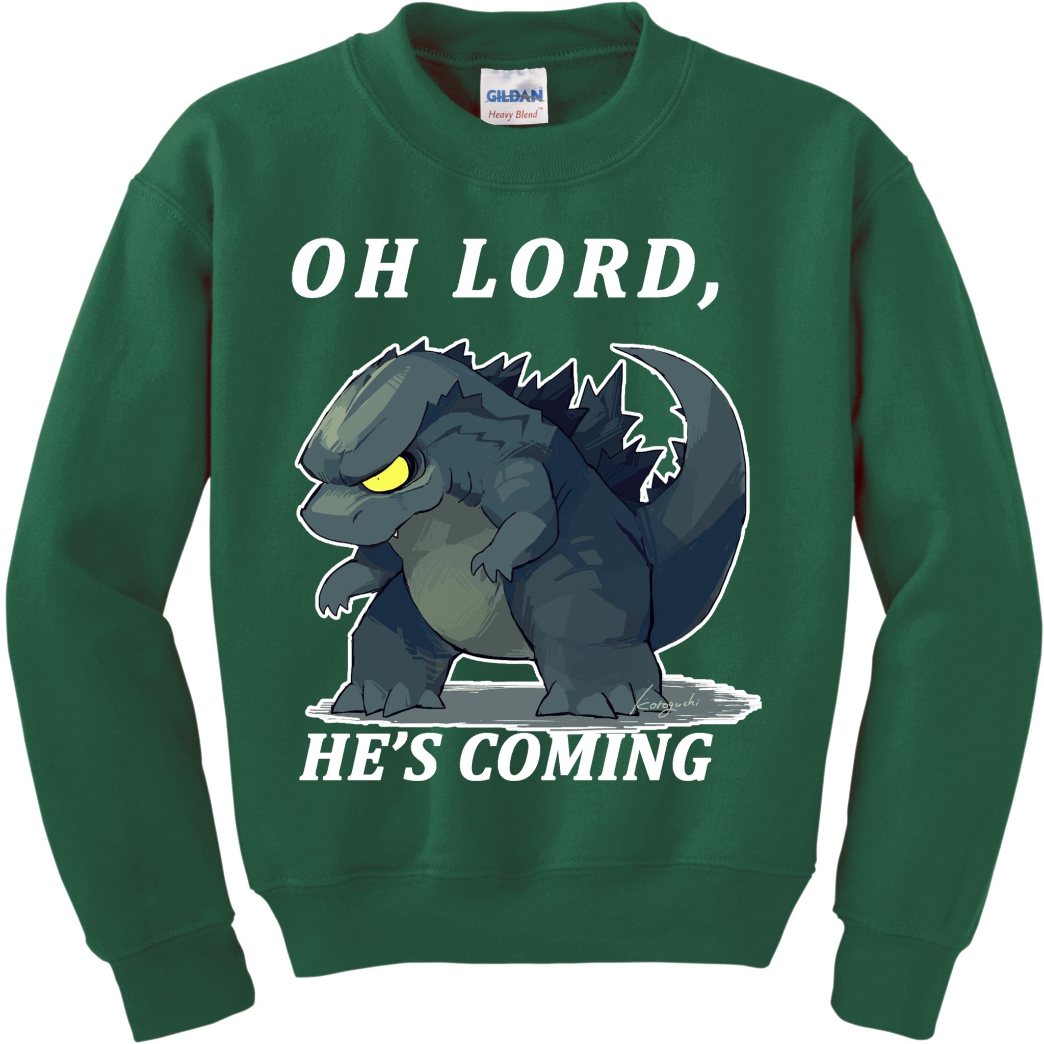 Oh Lord He's Coming Funny Monster Kids Sweatshirt