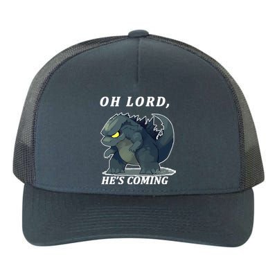 Oh Lord He's Coming Funny Monster Yupoong Adult 5-Panel Trucker Hat