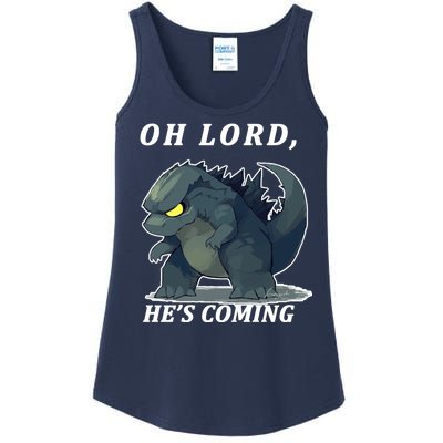 Oh Lord He's Coming Funny Monster Ladies Essential Tank