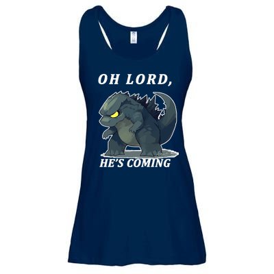 Oh Lord He's Coming Funny Monster Ladies Essential Flowy Tank