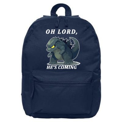 Oh Lord He's Coming Funny Monster 16 in Basic Backpack