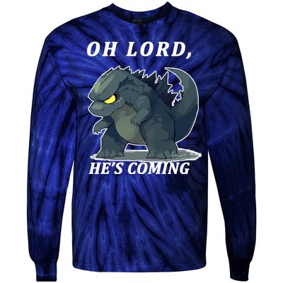 Oh Lord He's Coming Funny Monster Tie-Dye Long Sleeve Shirt