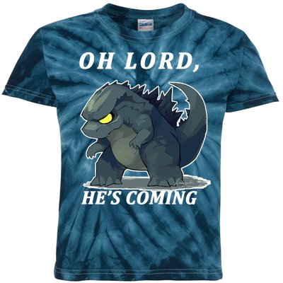 Oh Lord He's Coming Funny Monster Kids Tie-Dye T-Shirt