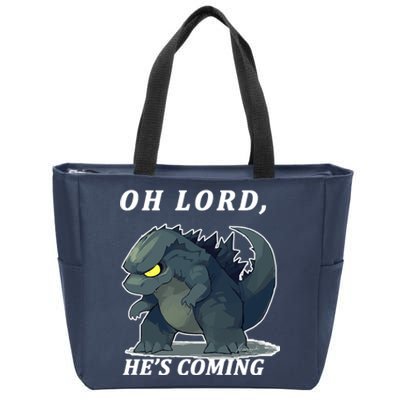 Oh Lord He's Coming Funny Monster Zip Tote Bag