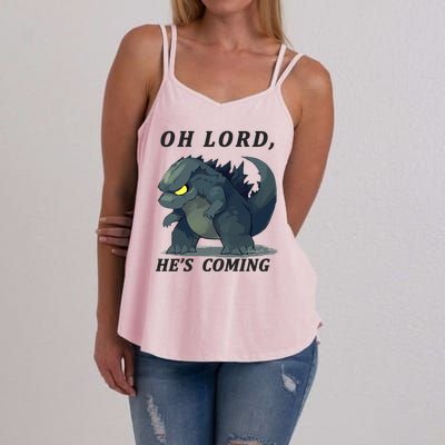 Oh Lord He's Coming Funny Monster Women's Strappy Tank