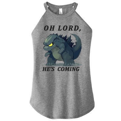 Oh Lord He's Coming Funny Monster Women's Perfect Tri Rocker Tank