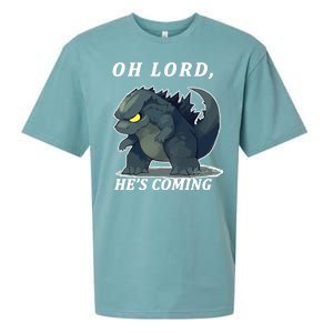 Oh Lord He's Coming Funny Monster Sueded Cloud Jersey T-Shirt