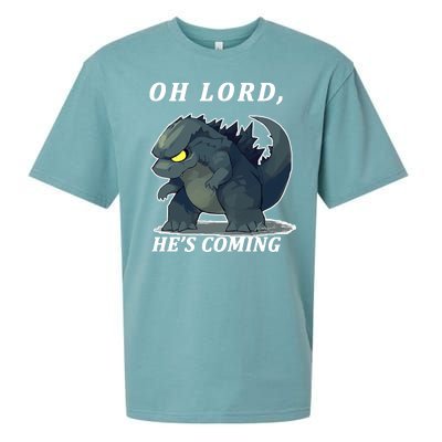 Oh Lord He's Coming Funny Monster Sueded Cloud Jersey T-Shirt