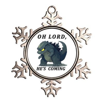 Oh Lord He's Coming Funny Monster Metallic Star Ornament